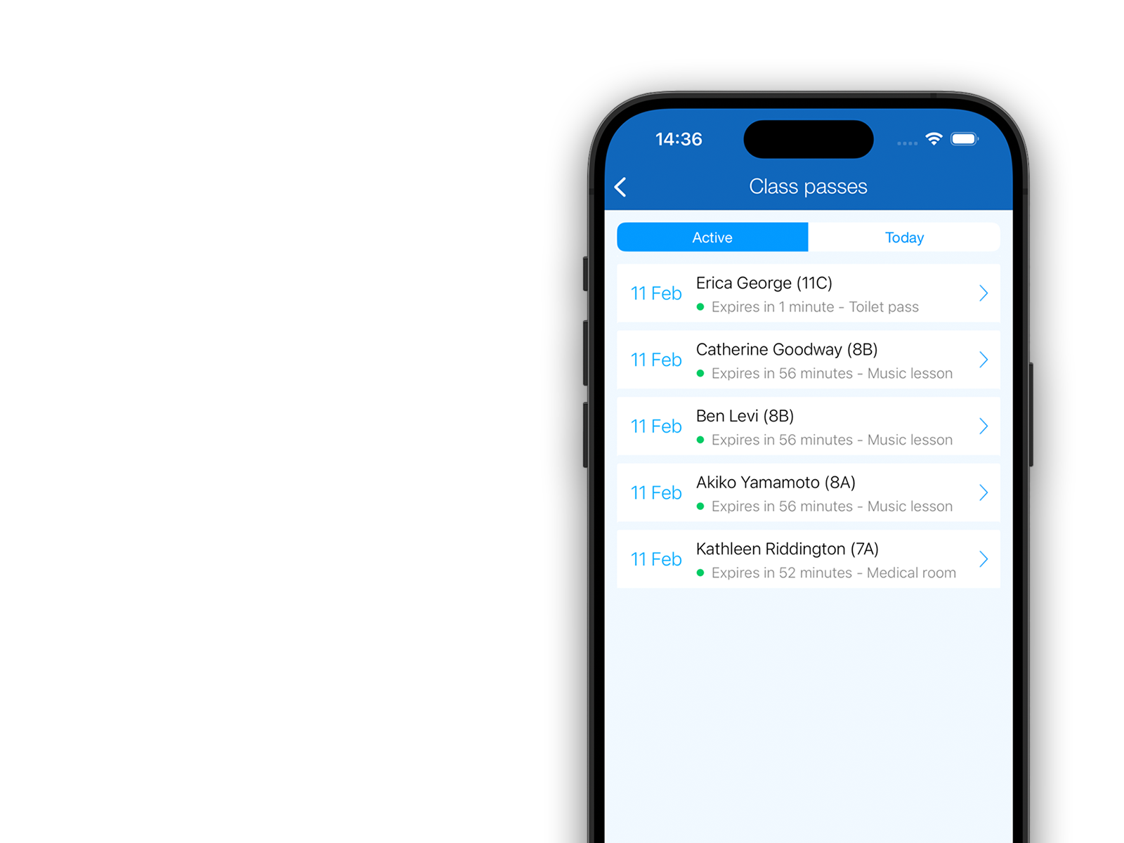ePraise class passes mobile view