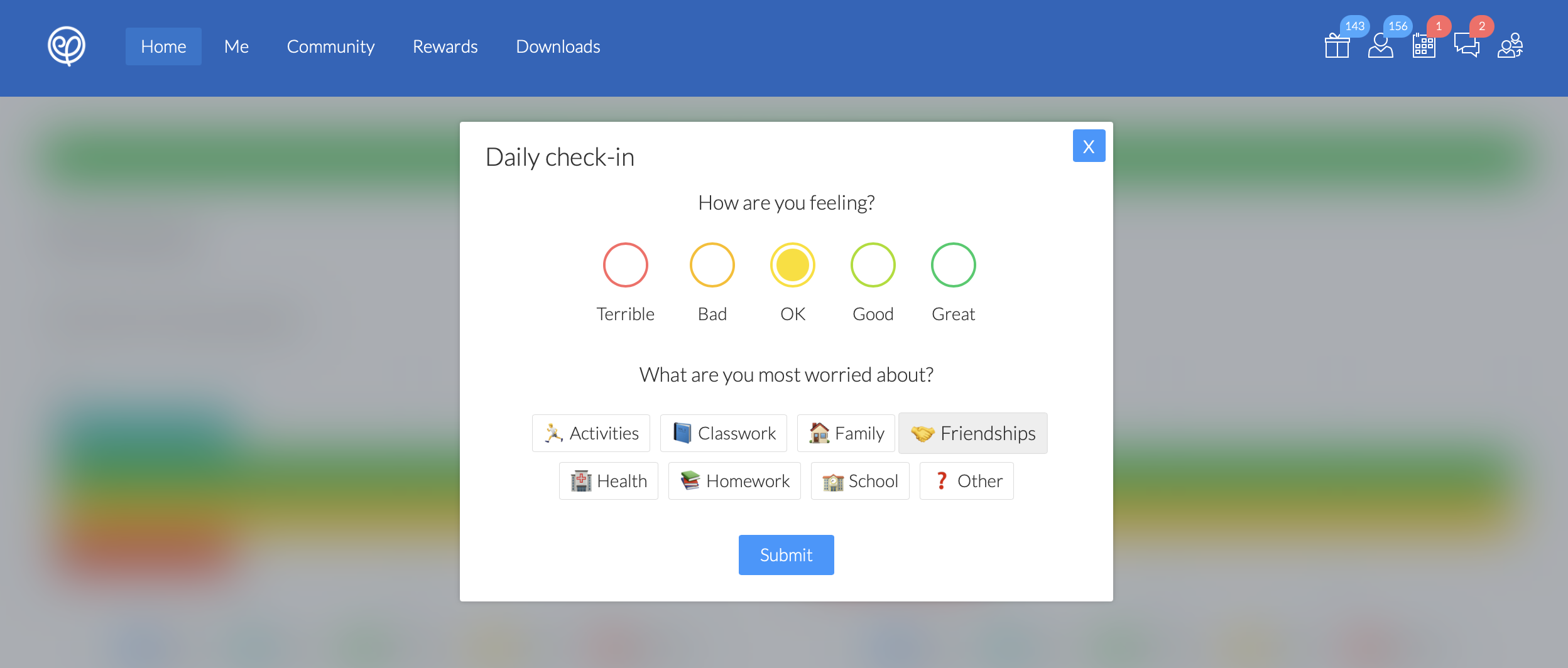 ePraise check-ins for staff and students